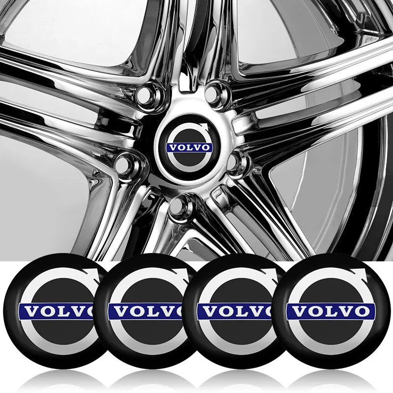 4pcs 56mm/60mm/65mm Car Wheel Center Hub Cap Stickers Accessories For Volvo R design xc60 v60 s60 v40 v50 s40 s80 c30 xc40 xc70