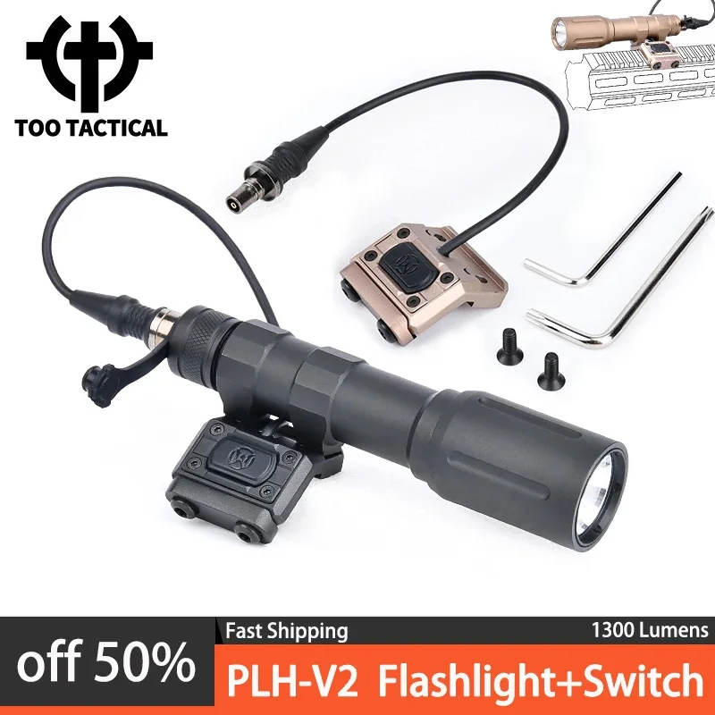 PLH-V2 Flashlight UN Switch Wadsn PLHv2 Tactical Weapon Spotlight 1300Lumen Airsoft Brige PLH V2 Scout Light Fit 20MM Rail