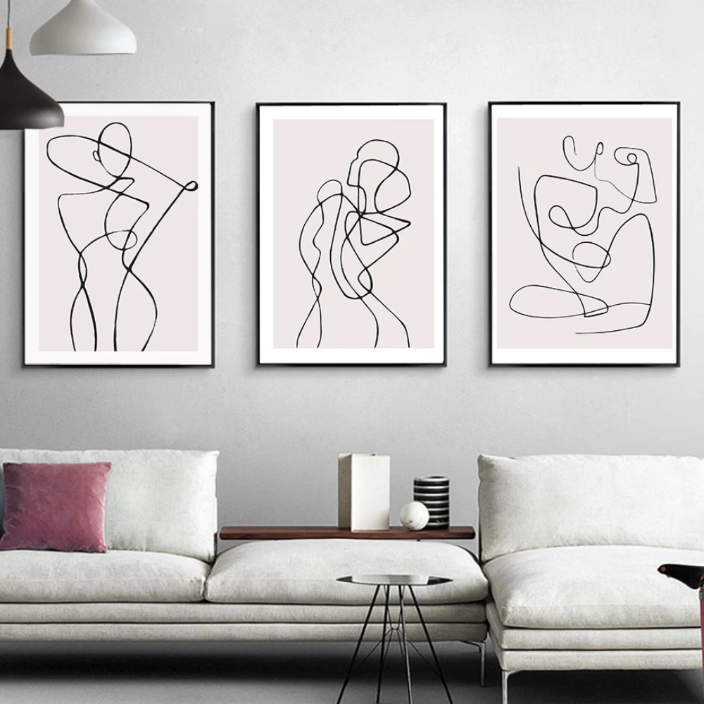 

Abstract Minimalist Poster Woman Body Line Drawing Art Print Nordic Canvas Painting Wall Picture Living Room Bedroom Home Decor