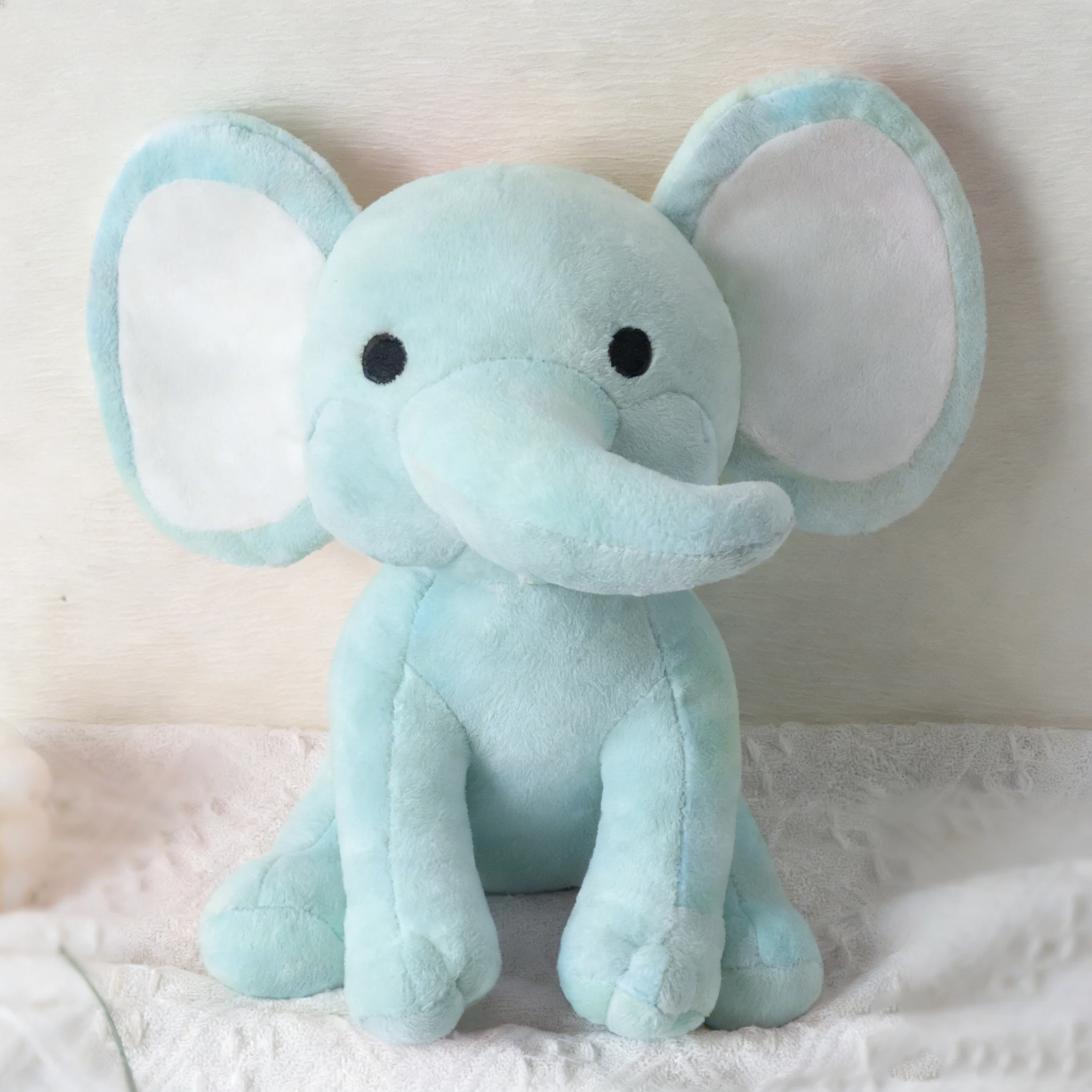 25cm/9.84in Zachte Pluche Olifant Knuffeldier - Schattig Pluizig Kleurrijk Pluche Speelgoed (Meerdere Kleuren: Roze/Blauw/Paars/Regenboog) - Id