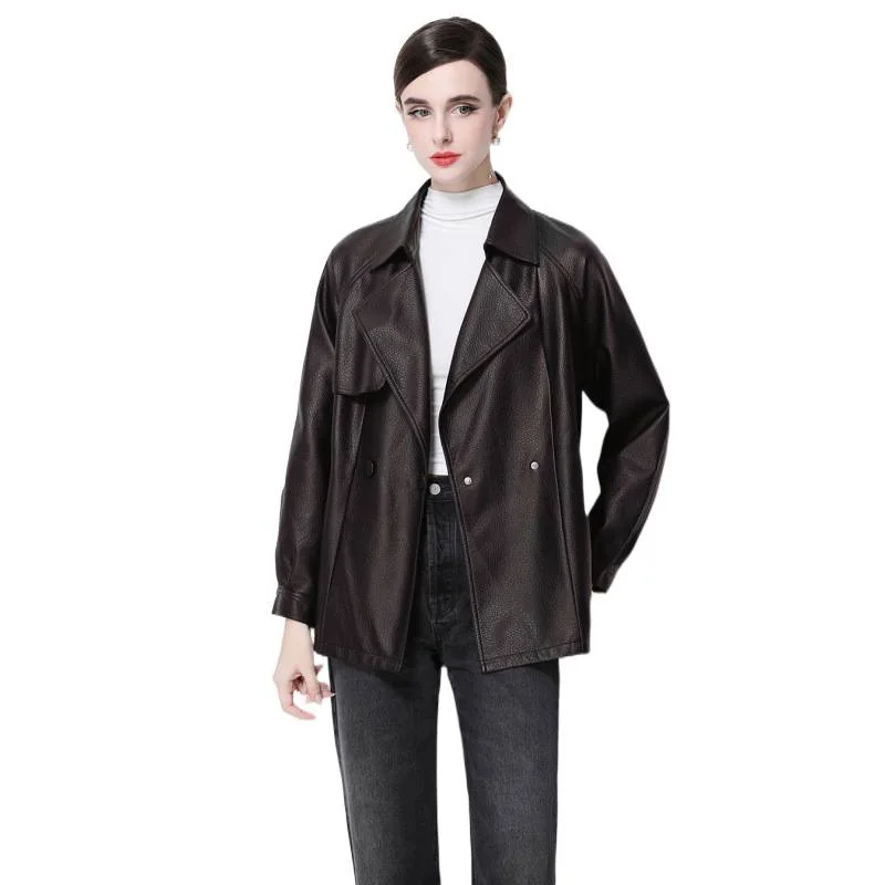 Capispalla neutro lungo Sve slim fit punk Sle Jaet Street Faion in pelle PU opaca per uomo e donna