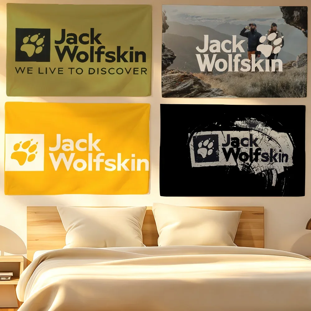 Fashion J-Jack W-Wolfskin Flag Tapestries For Classroom Dormitory Camping Picnic Party Cheering Home Indoor Outdoor Decor