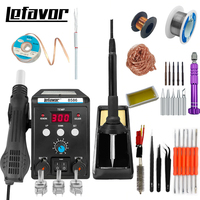 2 in 1 Digital Soldering Station Hot Air Gun Solder Iron SMD BGA Rework Desoldering Welding Repair Tools 8586 760W 220V 110V