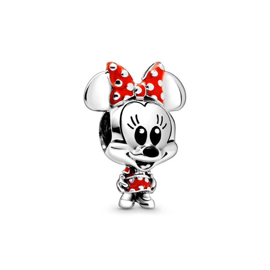 2026New Disney Mickey and Minnie Charm Beads Pendant Fit Original Snake Silver Bracelet Necklace Beads For Diy Jewelry Women Gif view 4