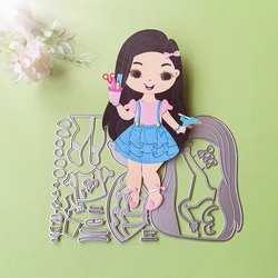 New 15cm tall girl doll cutting dies scrapbook decoration embossed photo album decoration card making DIY crafts