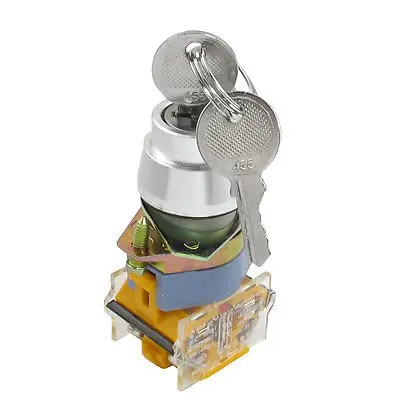 

660 В переменного тока, 10 А, DPST с фиксацией DPST, 2-позиционный селекторный переключатель с замком, поворотный LA39-11Y2