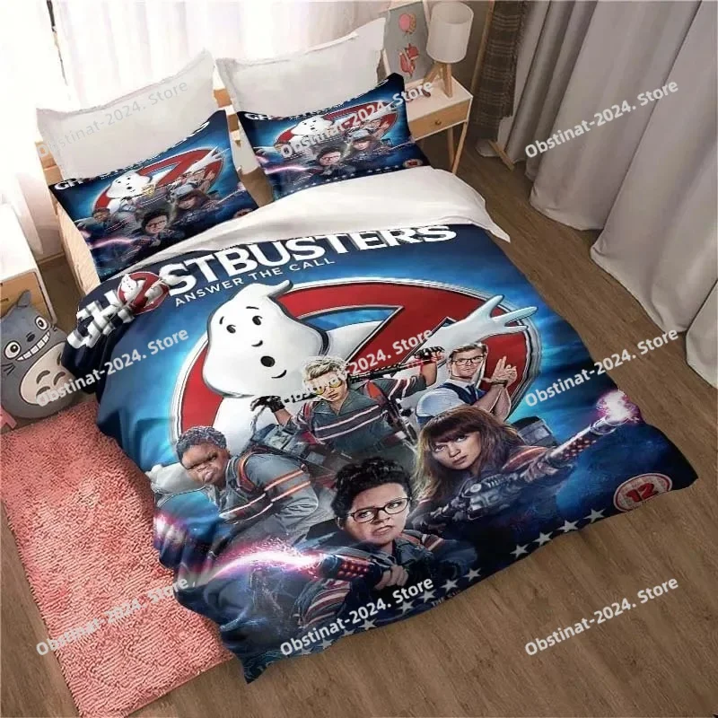 

Cartoon Ghostbusters Duvet Cover Pillowcase Bedding Set Adult Boys Girls Bedroom Decoration Children Gift Single Double Size