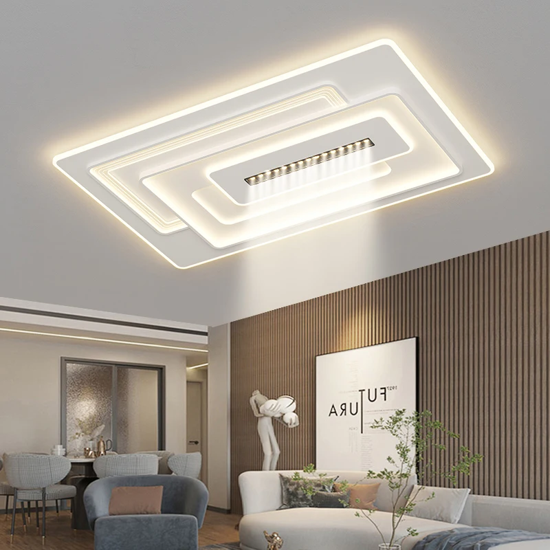 Led Ceiling Lights Rectangular Living Room Lamp Simple Modern Bedroom Study Round Ceiling Light Home Indoor Lighting Decor Lamps