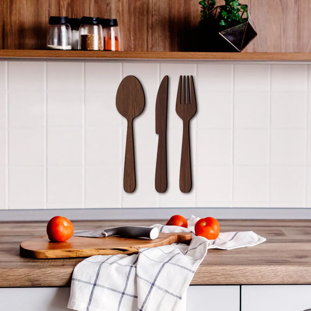 

1Set Rustic Fork Spoon Knife Wall Signs Kitchen Decor Exquisite Craftsmanship Home Dining Room Decoration Kitchen Wall Decor