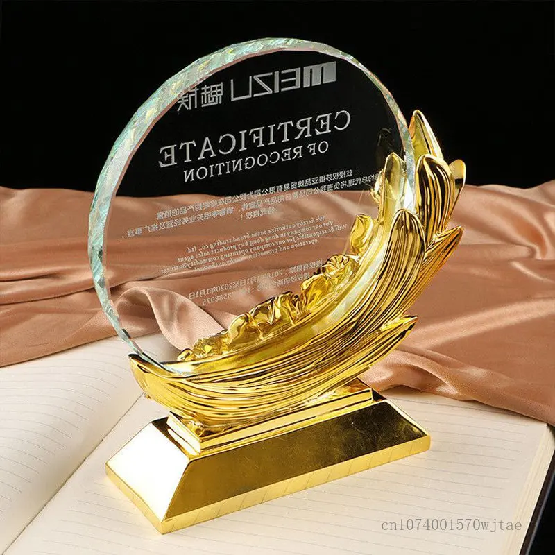 Rose Carving Resin Base, Customized Crystal Trophy, Competition Award Souvenir, Home Decoration, Creative, High-End, 1Pc