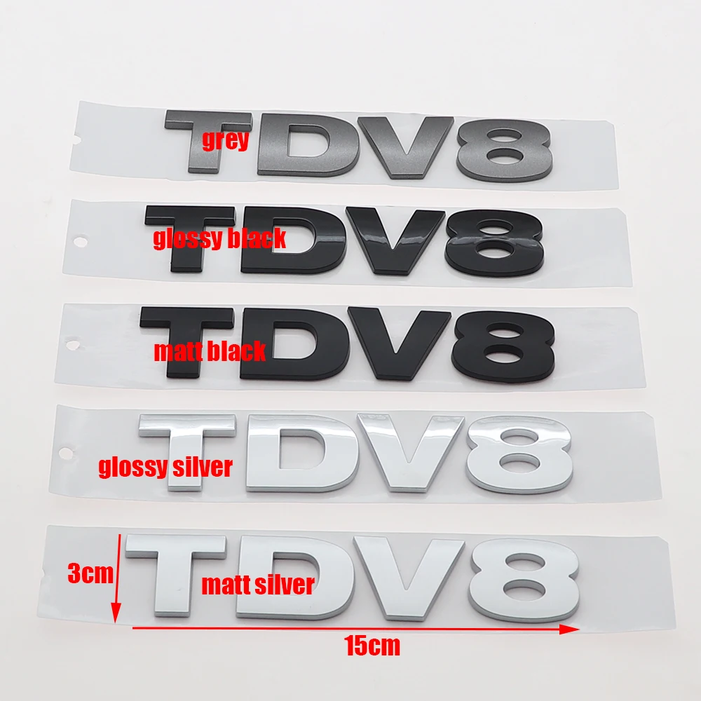 1PC 3D ABS TDV6 TDV8 Car Letter Logo Side Sticker Tail Bumper Badge Auto Rear Trunk Emblem Accessories LH