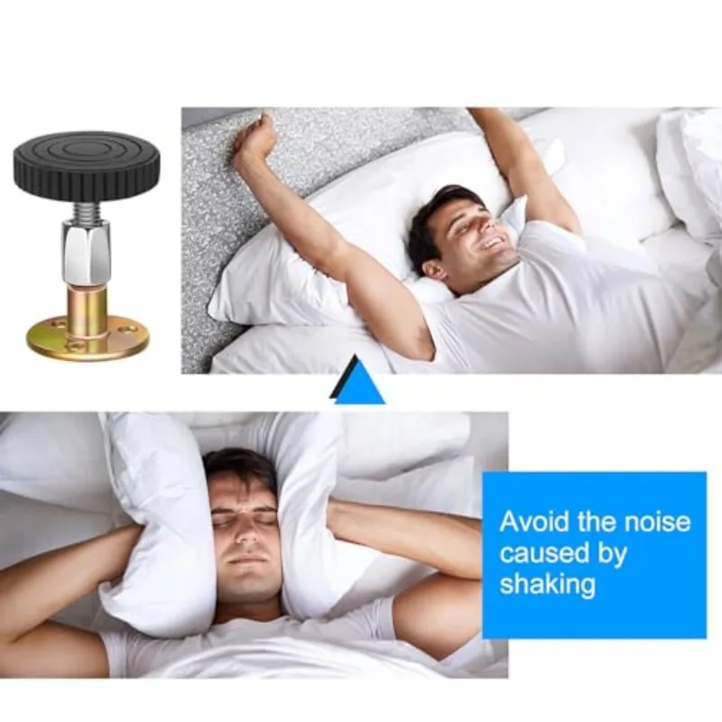 4/1 Buah Alat Penyangga Ranjang, Perangkat Keras Berulir yang Dapat Disesuaikan, Penahan Rak Buku, Kabinet, Sofa, Penopang Sandaran Kepala yang Stabil dan Terpasang