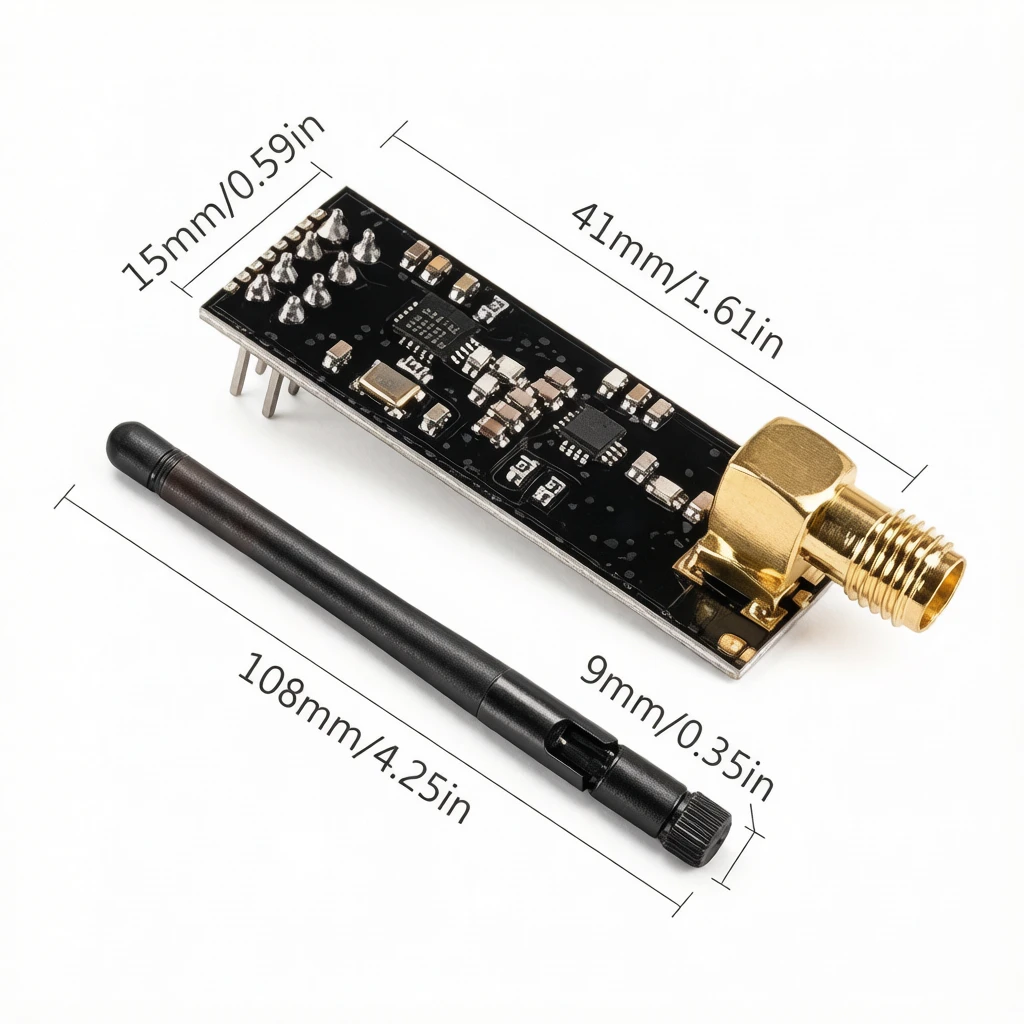 2.4G NRF24L01 + PA + LNA Long Distance Wireless Data Transmission Module 1100 Meters SPI RF Board with External Antenna