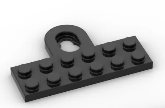 Small particle building block MOC 78168 2x6 board with hook ring, special board, assembled toy parts accessories