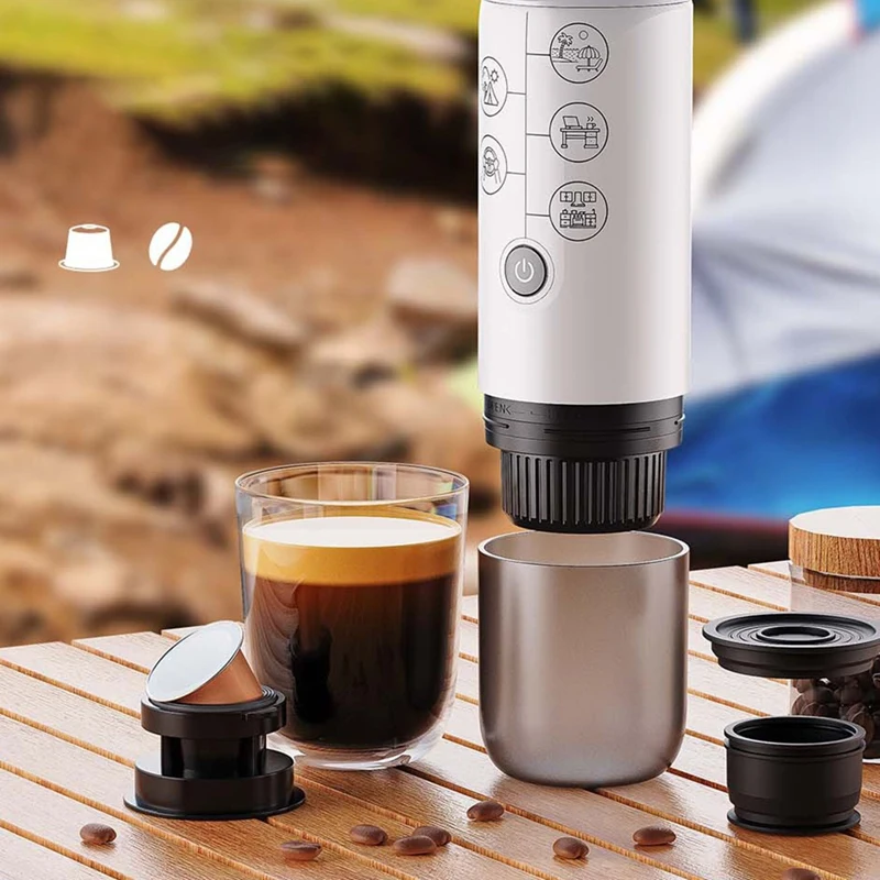 Travel Portable Espresso Coffee Machine For Car &Home Camping Coffee Maker 3In1 Capsule Powder For Nespresso/Dolce Gusto