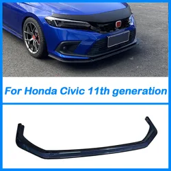 For Honda Civic 2022 2023 11th Generation Front Bumper Lip Spoiler Splitter Deflector Guards Body Kit Cover Car Accessories ABS