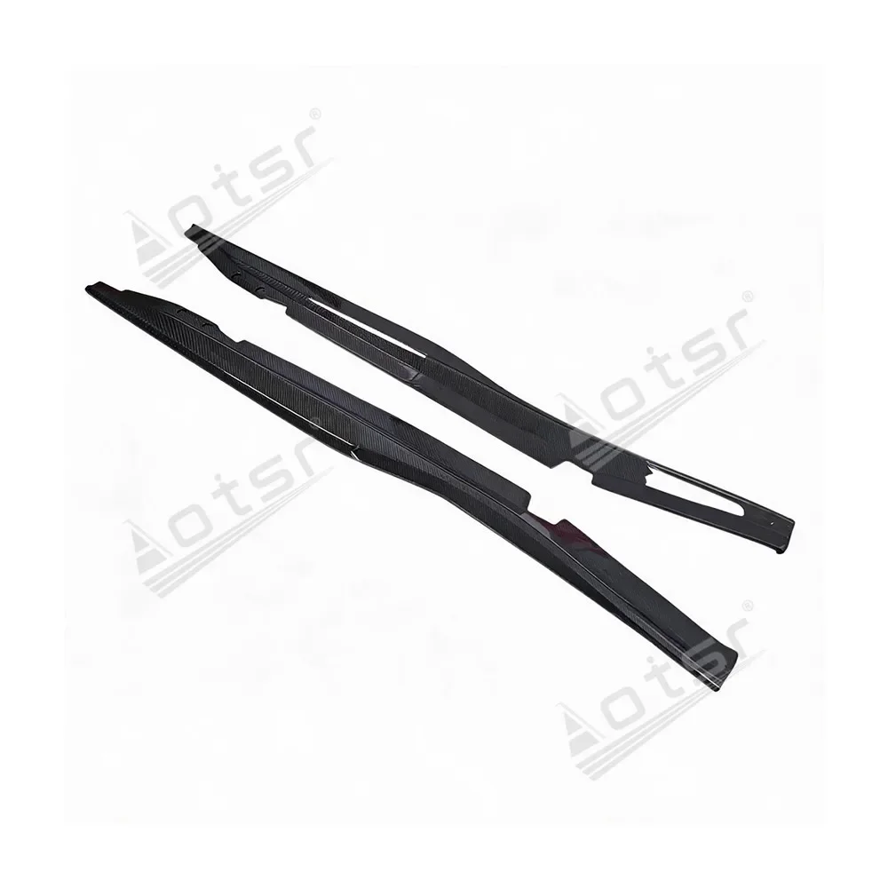 Side Skirts Side Splitter For Chevrolet Corvette C7 2014-2019 Carbon Fiber Style Gloss Black Rocker Panel Extension Body Kit