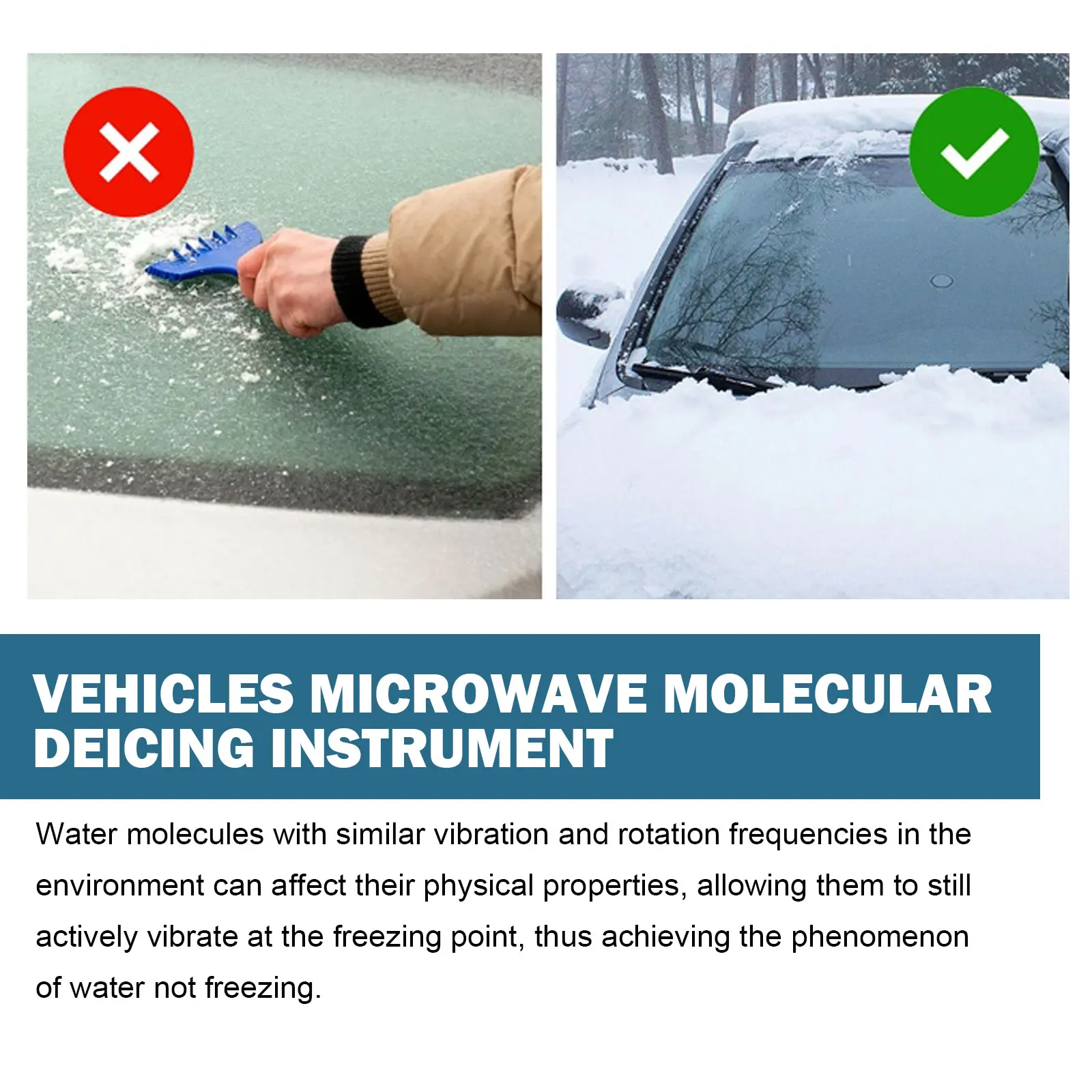 Vehicles Microwave Molecular Deicing Instrument Car Window Deicer Snow Removal Winter Auto Windshield Snow Deicing Antifreeze