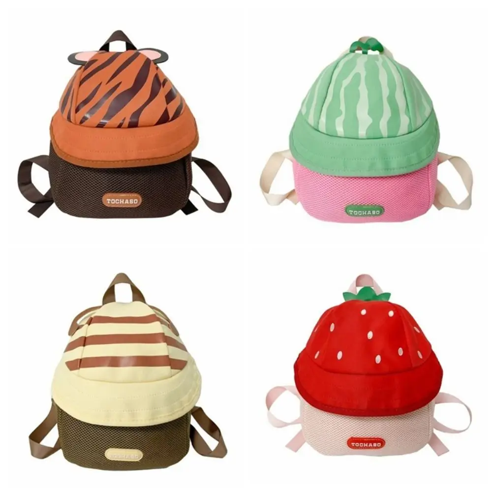 حقيبة تخزين الفراولة للأطفال على ظهره الفاكهة سعة كبيرة الكرتون Daypack مزدوجة الكتفين القماش الطلاب حقيبة مدرسية في الهواء الطلق