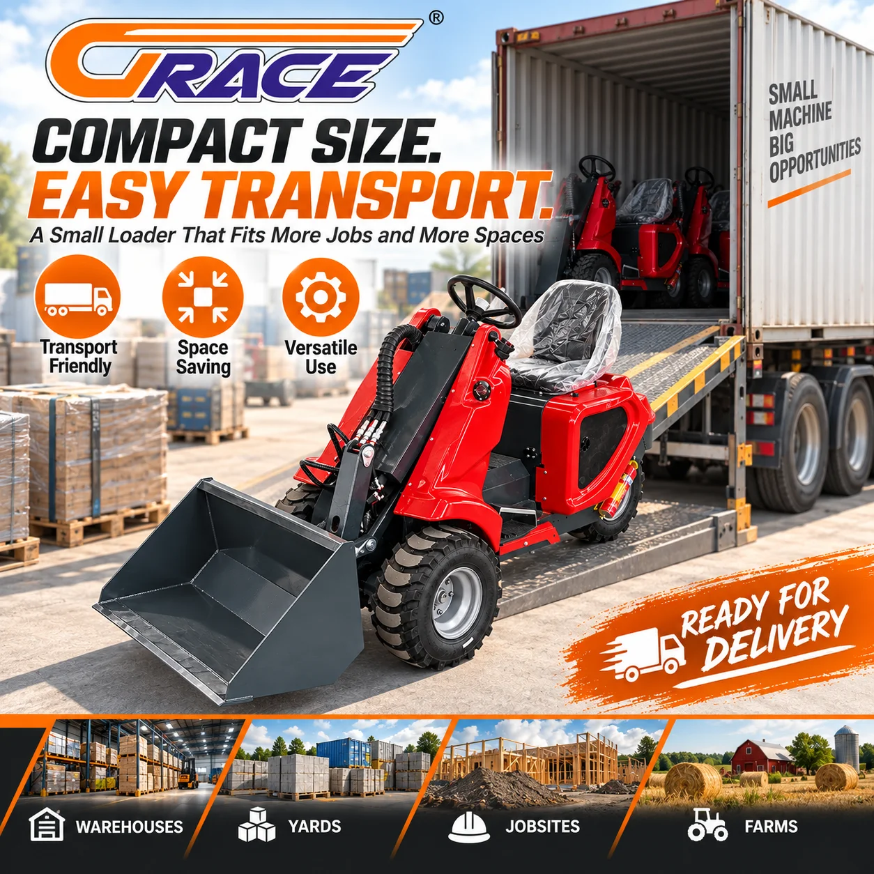 Hot Sale Wheel Mini Loader Complete Accessories Small Hydraulic Loader Practical Machinery For Global Farm Construction view 3