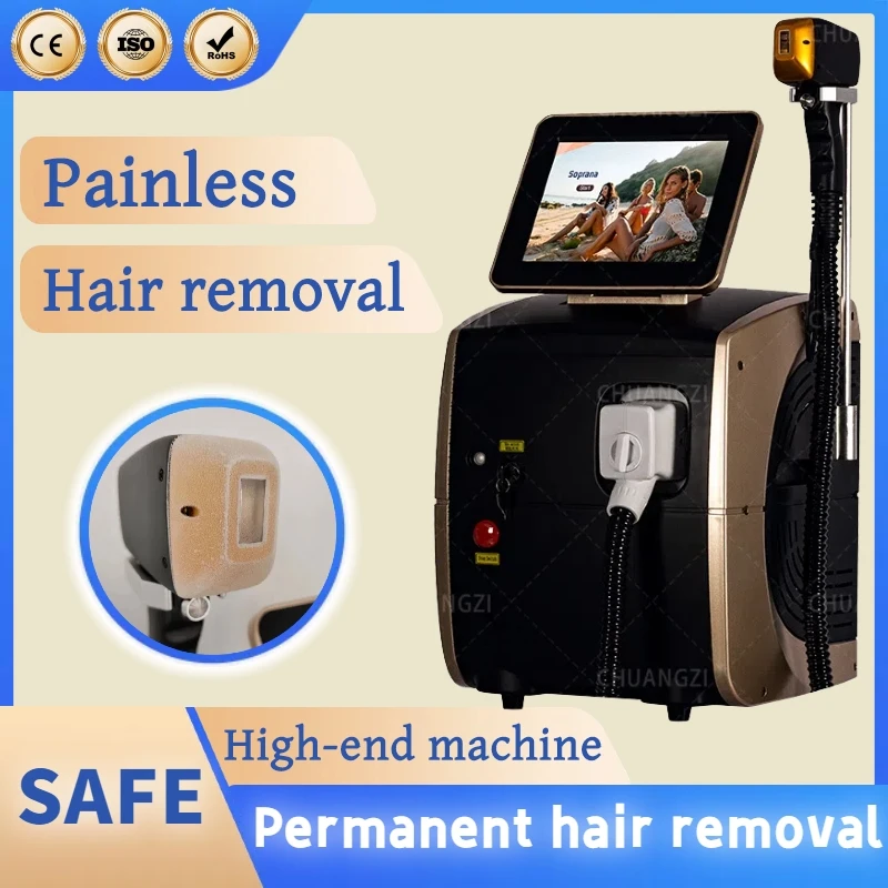 Diode Hair Removal Machine 808NM755NM 1064NM Smart 3 WavelengthSuitable For All Skin Tones Safe PainlessPermanent Depilation HOT