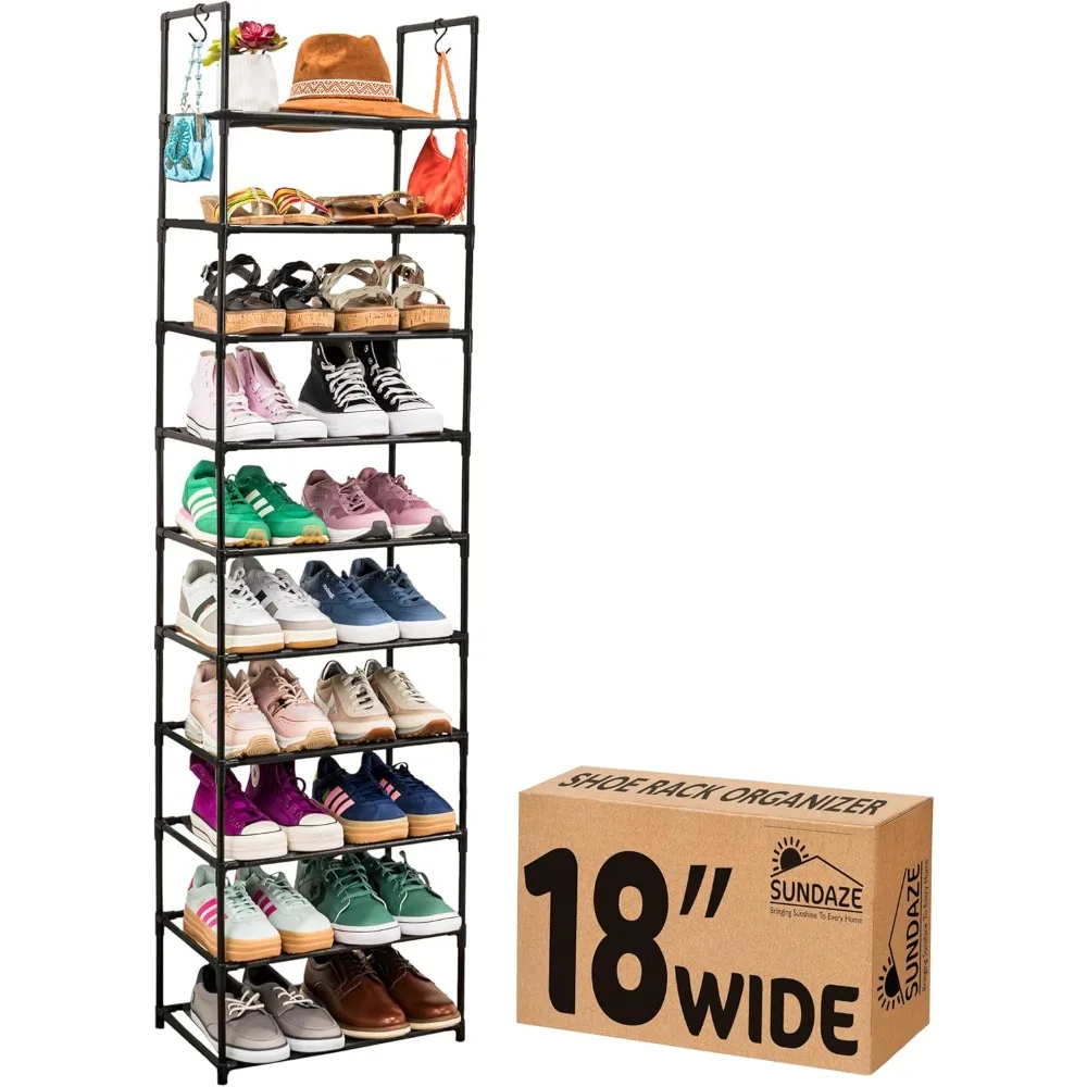 

Shoe Rack - 10 Tier Tall Shoe Rack for Closet, Sturdy Stackable Shoe Organizer for Closet, Bedroom, Entryway, Garage, No