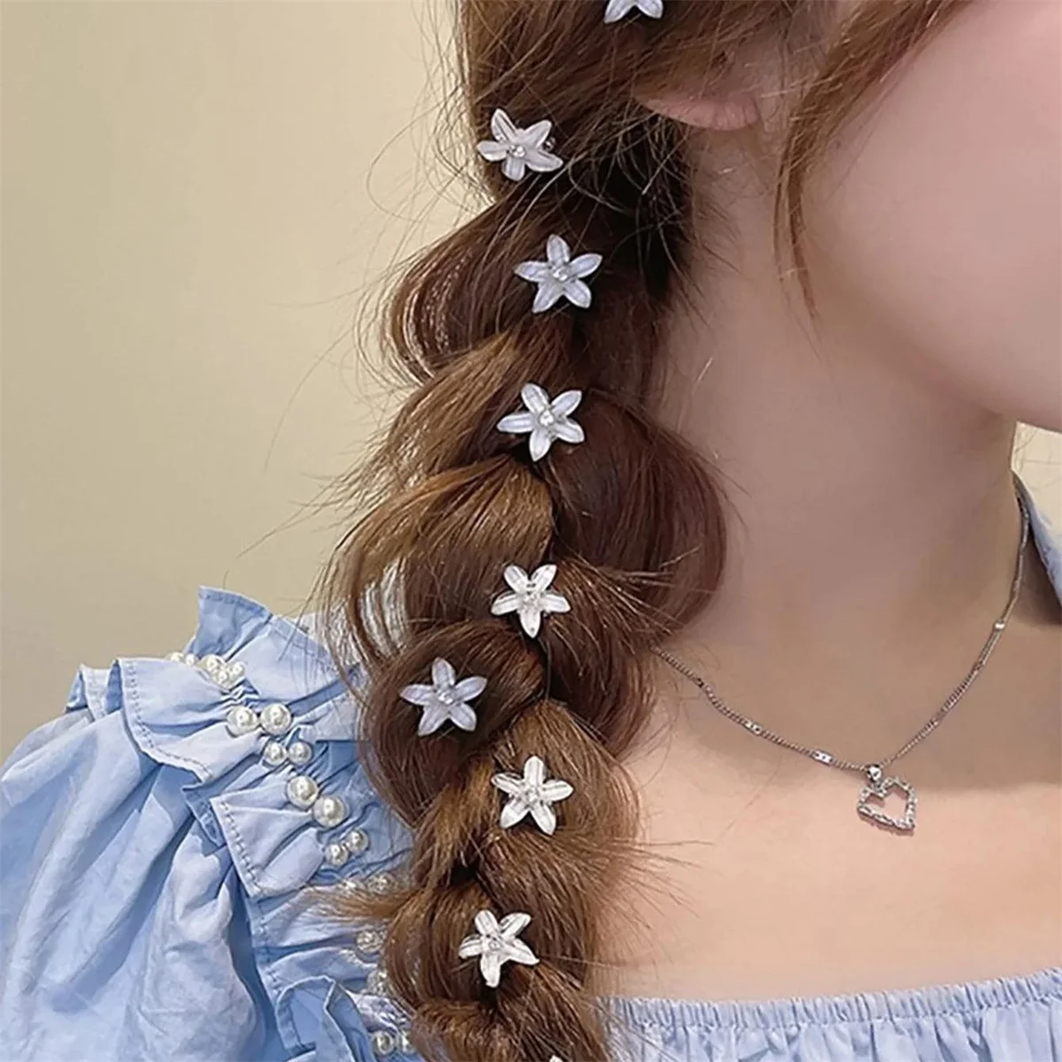 10pcs Hair Clip Braided Small Flower Hair Buttons Hairpin For Everyday Styling Suitable For Travel Mini Hair Claw Accessories image 4