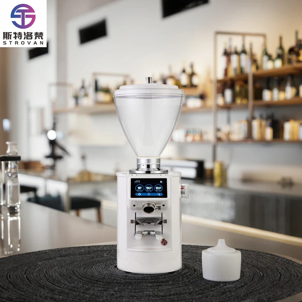 

90MM Commercial Heavy-Duty Professional Electric Coffee Bean Grinder 12-Setting Automatic LED Display Portable for Hotel