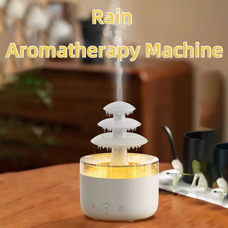 500ml Mini Cloud Rain Air Humidifier,USB Rain Aromatherapy Machine,Home Room Office Desktop Silent Essential Oil Diffuser