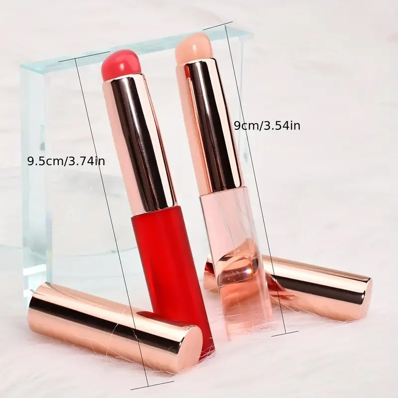 1pc ポータブルシリコンリップブラシ、柔軟で柔らかい、すべての口紅タイプに適し、多目的美容ブラシセット。