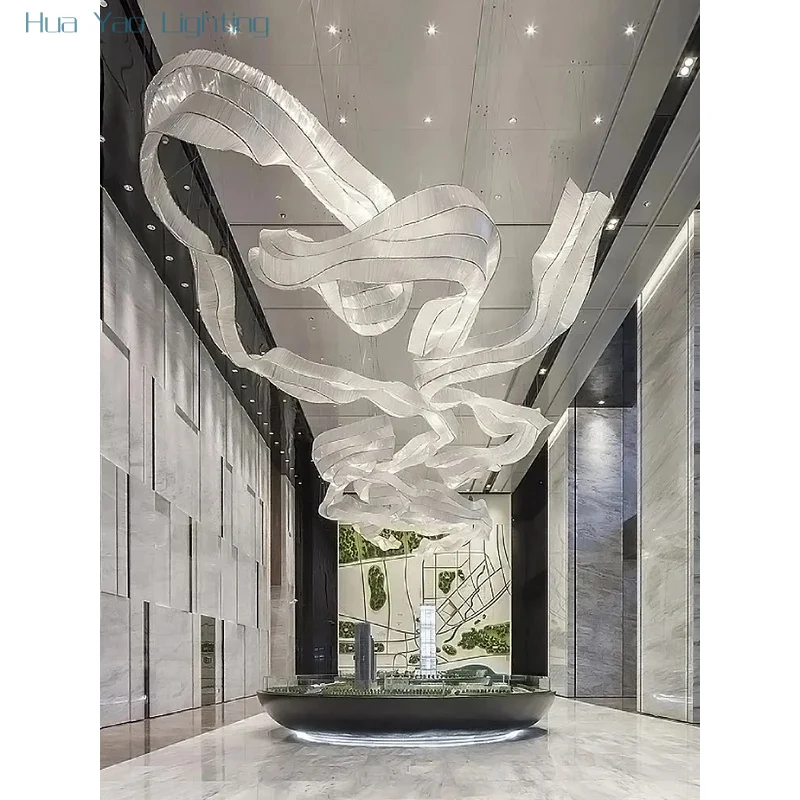 Designer Art Irregular Creative Chandelier Hotel Glass Lighting Modern Home Pendant Light Hall Duplex Hotel Lobby Luxury Led