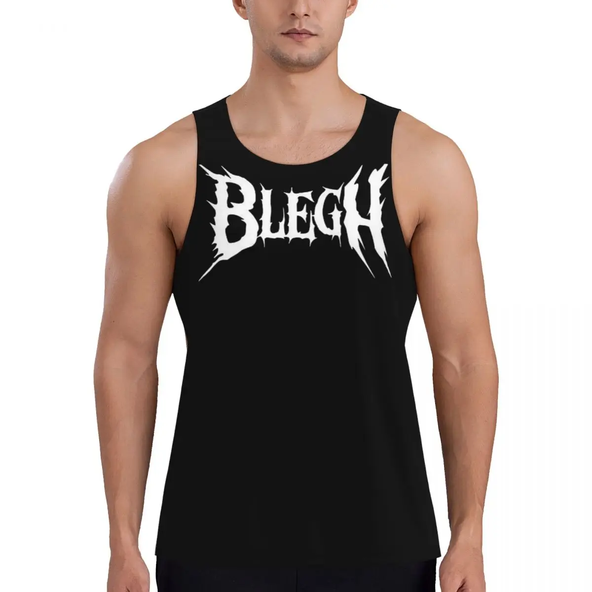 

Быстросохнущая рубашка без рукавов Blegh Heavy Metalcore Deathcore Gym Tank Muscle, дышащий жилет для бодибилдинга