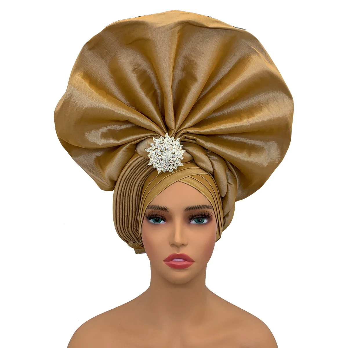 Tocado de Gele africano para mujer, Geles de boda, envolturas de cabeza femeninas, turbante de moda de diamantes