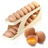 Automatic Scrolling Egg Rack Holder Storage Box Egg Basket Container Organizer Rolldown Refrigerator Egg Dispenser For Kitchen