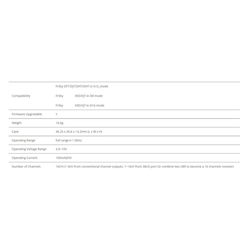 Récepteur New-X8R 8Ch/16Ch 2.4Ghz avec antenne pour TX16S TX18S JUMPER XJT X9D Plus,Horus X12S,x-lite Pro ACCST et Rssiandsbus