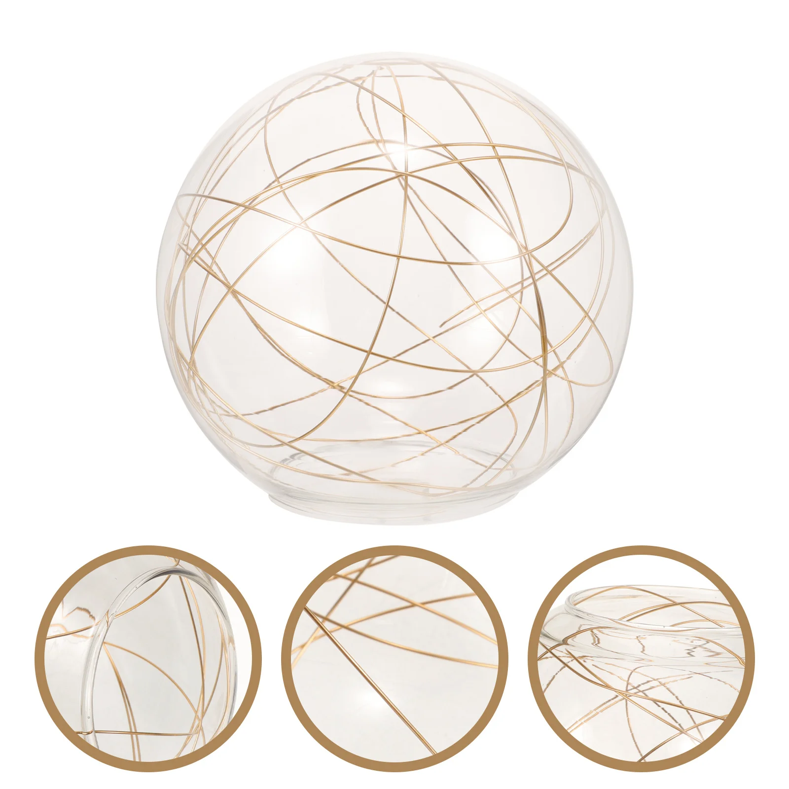 

Decorative Glass Lamp Shade Globe Replacement for Chandelier Pendant Ceiling Light Elegant Wire Design Home Hotel Study Lighting