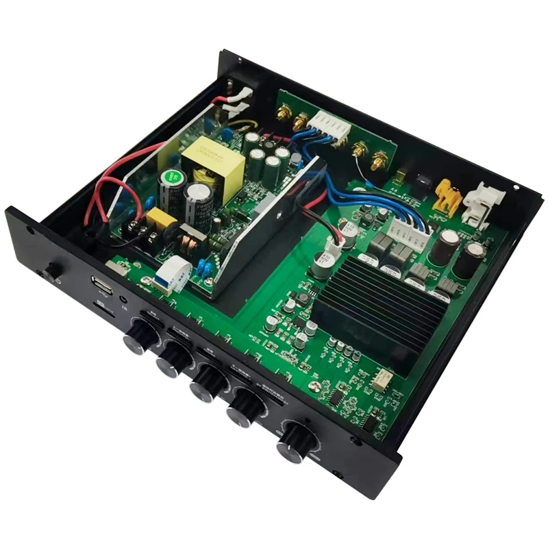 Sunbuck เครื่องขยายเสียง Hi-Fi TPA3255 300W 2.1ช่อง U ดิสก์ U ไฟเบอร์ออปติกสายโคแอกเซียลบลูทูธสำหรับเล่นแอมป์เครื่องขยายเสียงสเตอริโอ