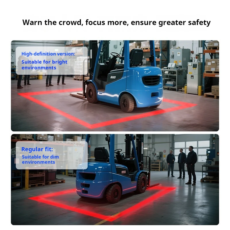 رافعة شوكية مخطط أمان الضوء خط مستقيم عكس الضوء الأحمر والأزرق مخطط الليزر عرض الحدود ضوء الإسقاط #4