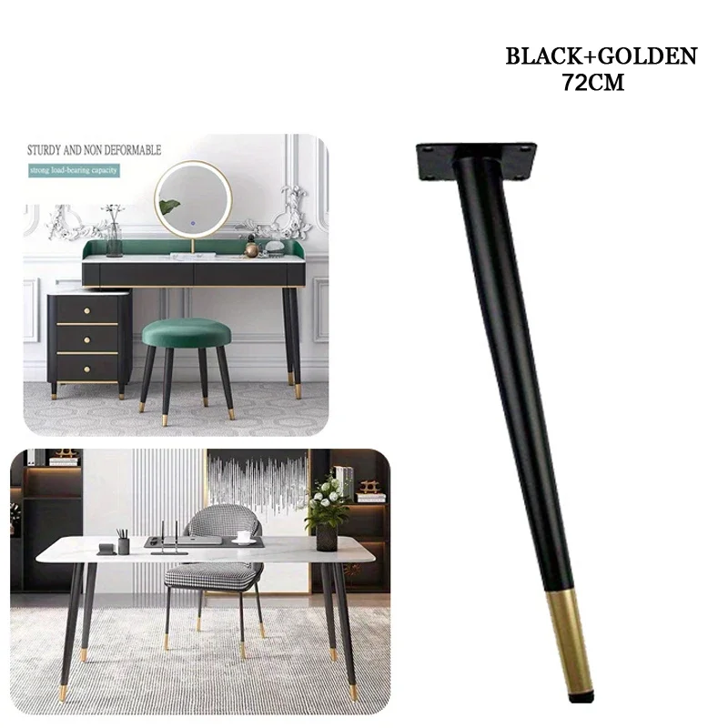 72cm black+gold slanted dining table base sofa legs, metal table legs cabinet metal furniture cabinet legs support legs