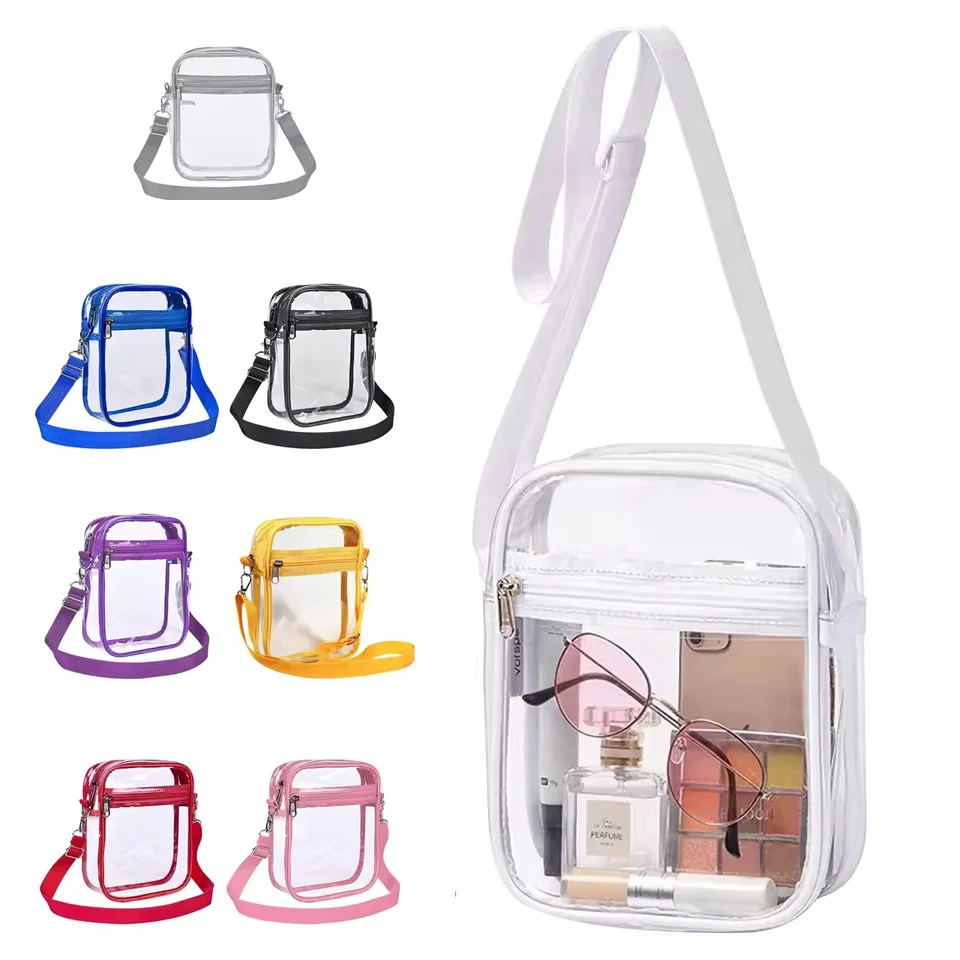 Transparent Crossbody Bag PVC Single Shoulder Women\'s Mobile Phone Bags Versatile And Simple Waterproof Small Square Bag