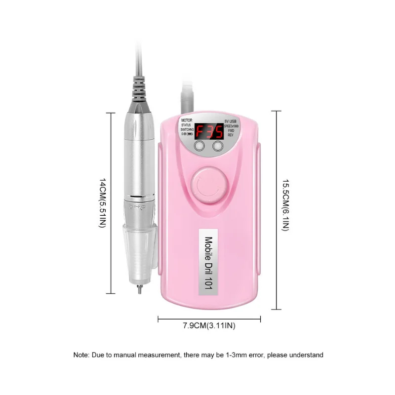 Elektrische nagelboormachine Professionele nagelboren voor gelnagellak Oplaadbare draagbare nagelvijl, manicuregereedschap 35000 RPM