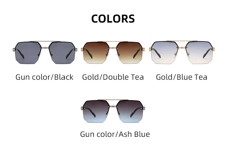 Piloten-Sonnenbrille für Herren, flache Oberseite, halber Rahmen, UV400-Sonnenbrille, klassisch, für Reisen, lässig, Vintage-Sonnenbrille – Detail 9