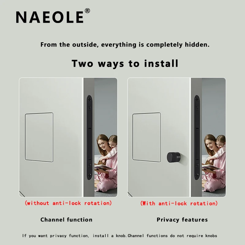 Invisible Room Door Lock, Hidden Outward-opening Wooden Door Handle, Magnetic Door Handle, Indoor Silent Secret Door Lock