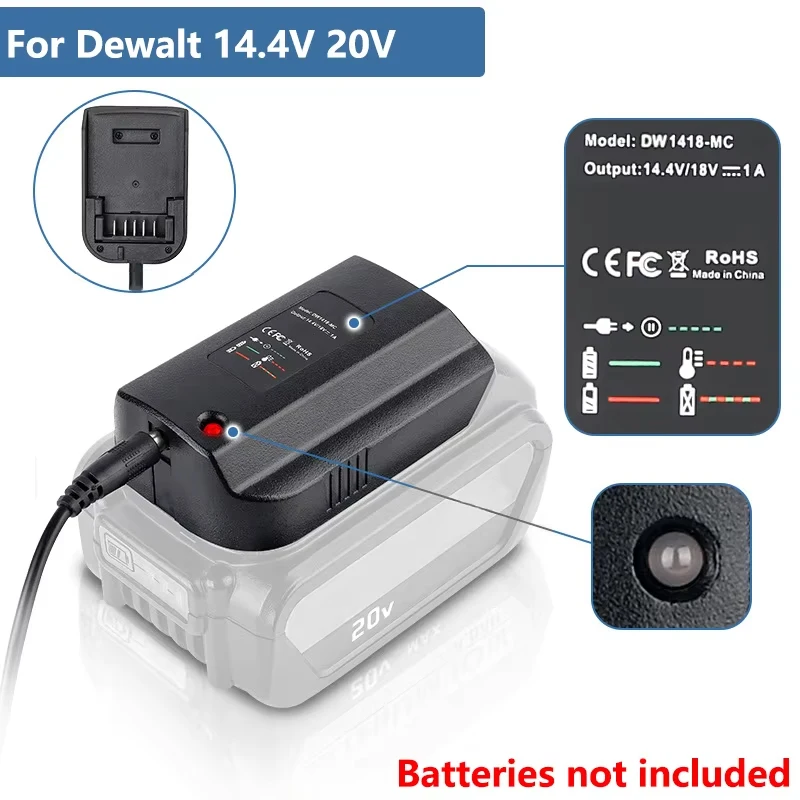 

Battery Charger For Dewalt 14.4V 20V Slide Style Lithium Battery New Charger DCB107 DCB115 DCB112 DCB143 DCB206 DCB200