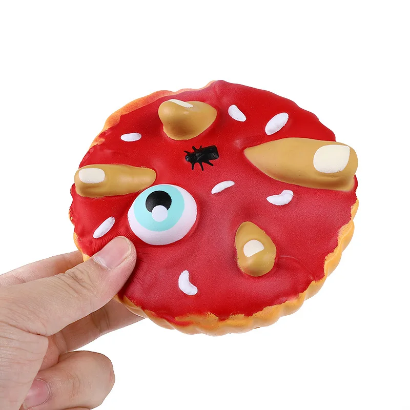 

Novelty Funny Halloween Simulation Finger Eyeball Cake PU Slow Rebound Prank Toy Pinch Music Fidget Toy Decompress Toys