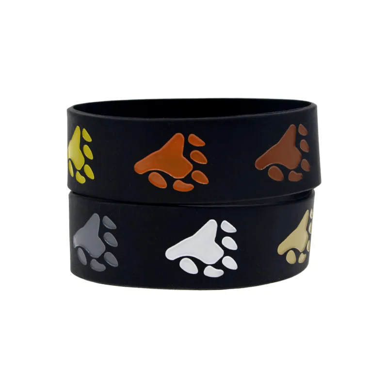 

25 Pcs 1 Inch Wide Rainbow Bear Claw Pride Bracelet Stretchy LGBTQ Wristband for Men Multicolour Logo Fashion Bangle