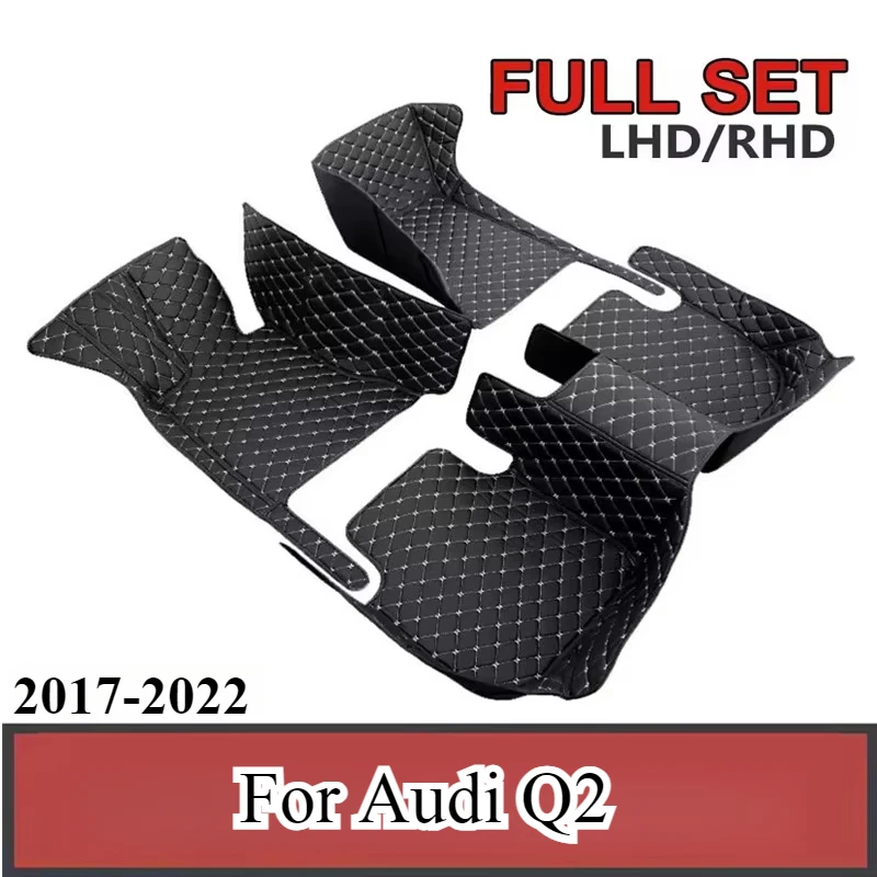 

Car Mats For Audi Q2 2017~2022 Durable Auto Floor Mat Full Set Anti Dirt Rug Carpet Luxury Leather Car Interior Accessories