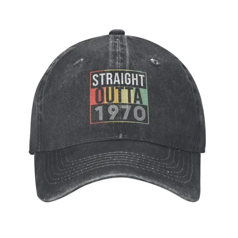 Punk Cotton Straight Outta Born In 1970 Baseball Cap Women Men Breathable Dad Hat Outdoor