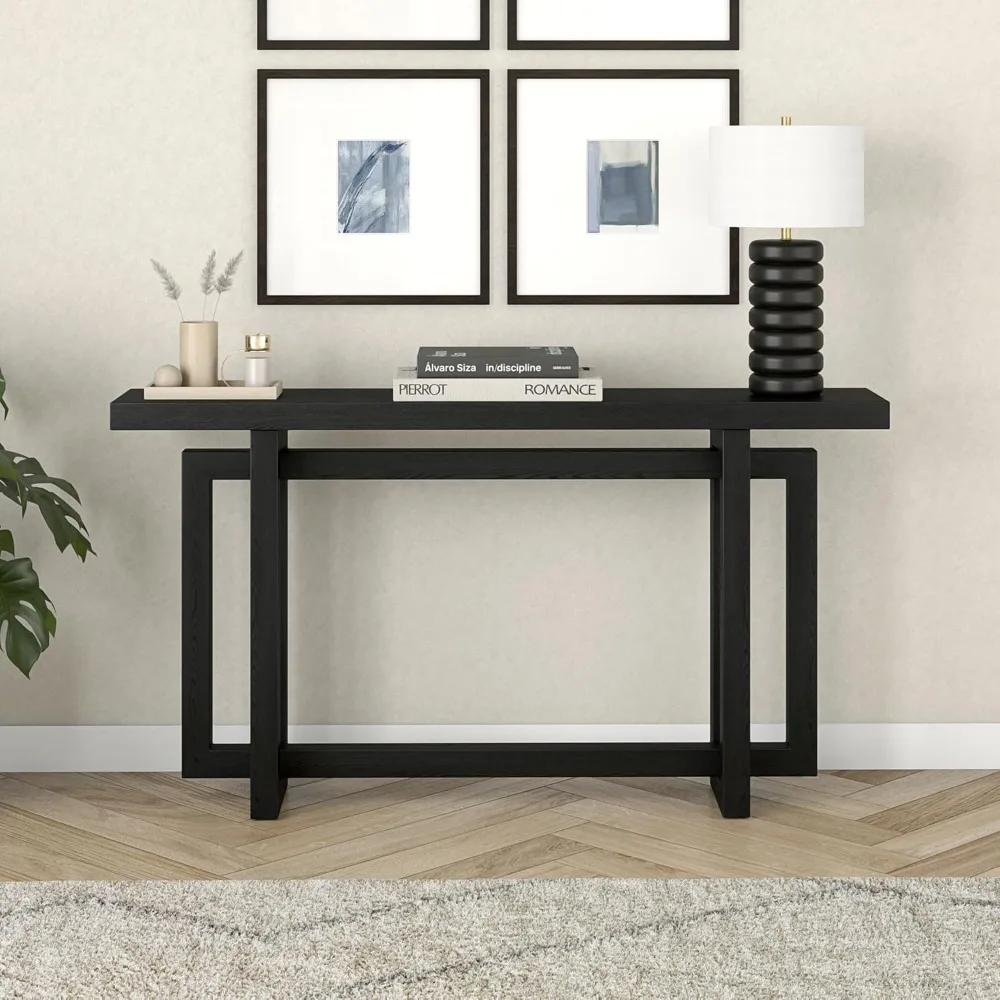 "طاولة كونسول سوداء بعرض 55 بوصة من هين آند هارت"