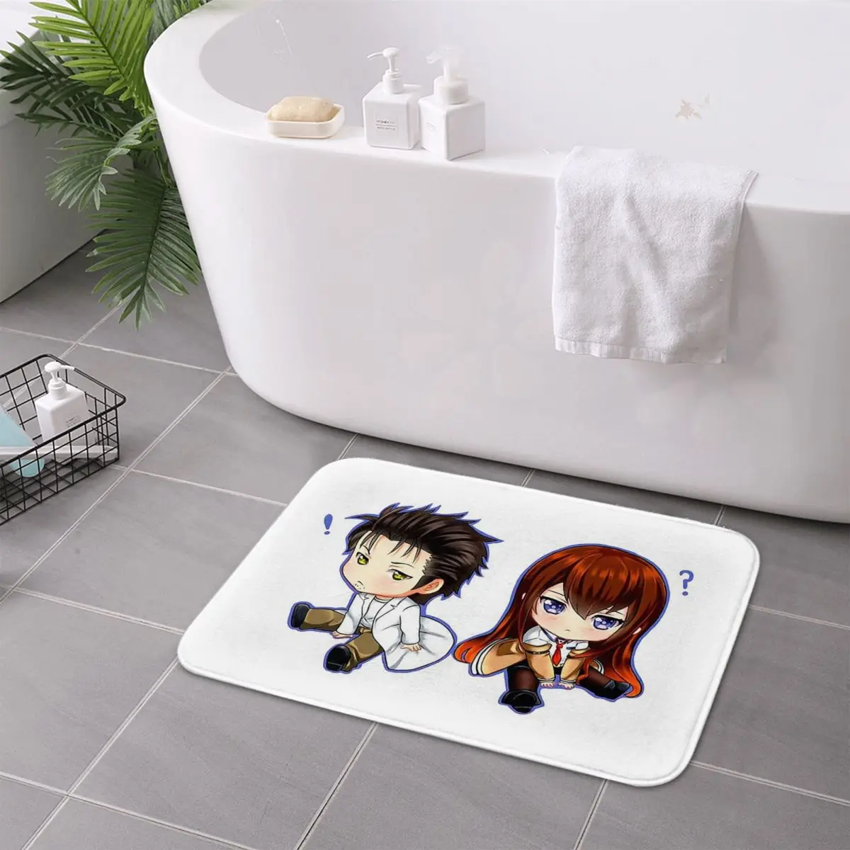 أنيمي Okabe Rintaro ستينز بوابة المضادة للانزلاق ممسحة الكلمة حصيرة السجاد البساط للمطبخ مدخل الحمام غرفة المعيشة مسند القدم الحصير